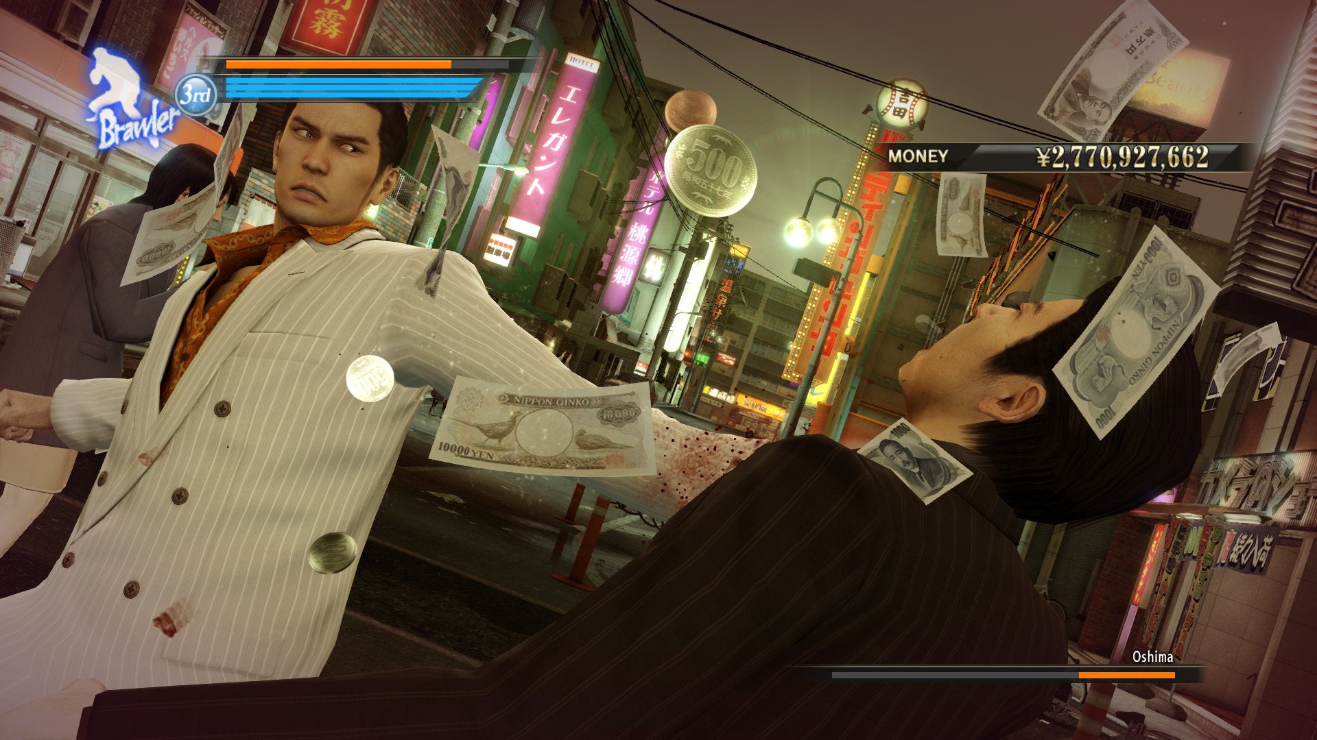 Kiryu fighting in a Yakuza 0 screenshot. - 4