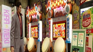 Yakuza 5: Taiko Drum Master arcade screens appear