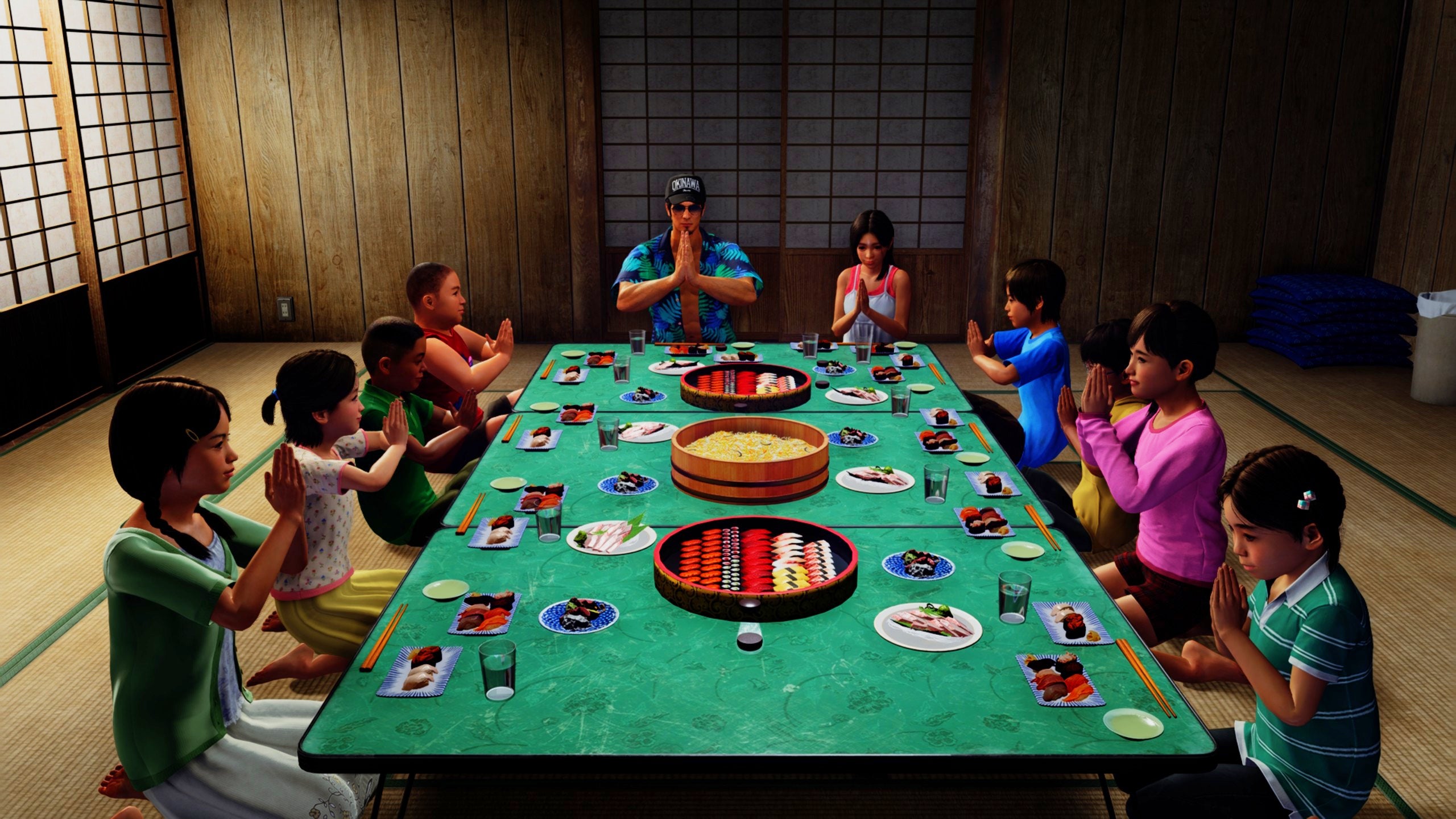 Kazuma Kiryu and the children of Morning Glory orphanage in Yakuza Kiwami 3 & Dark Ties. - 3