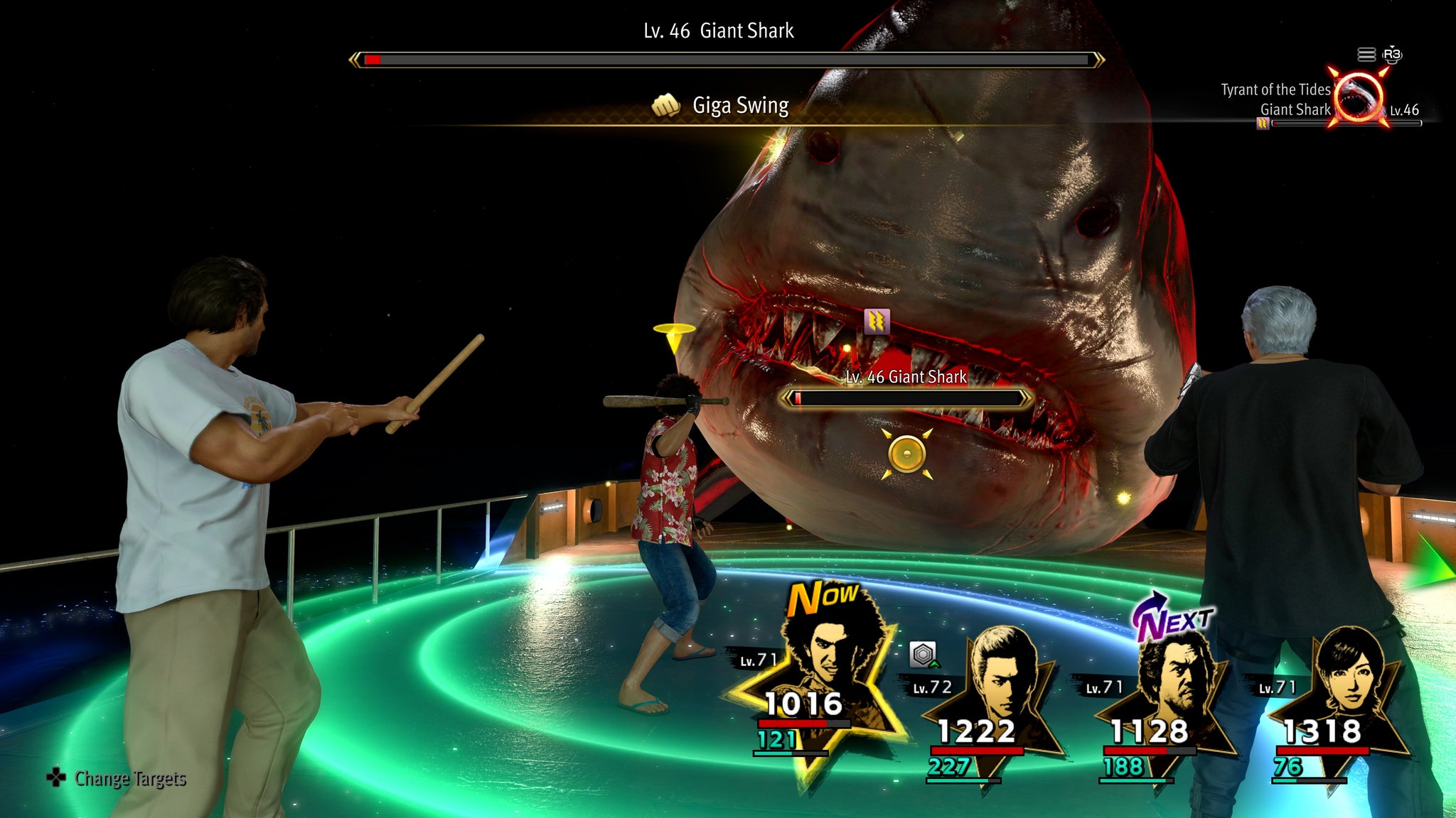 Ichiban, Adachi and Kiryu fighting a giant shark in Like A Dragon: Infinite Wealth - 5