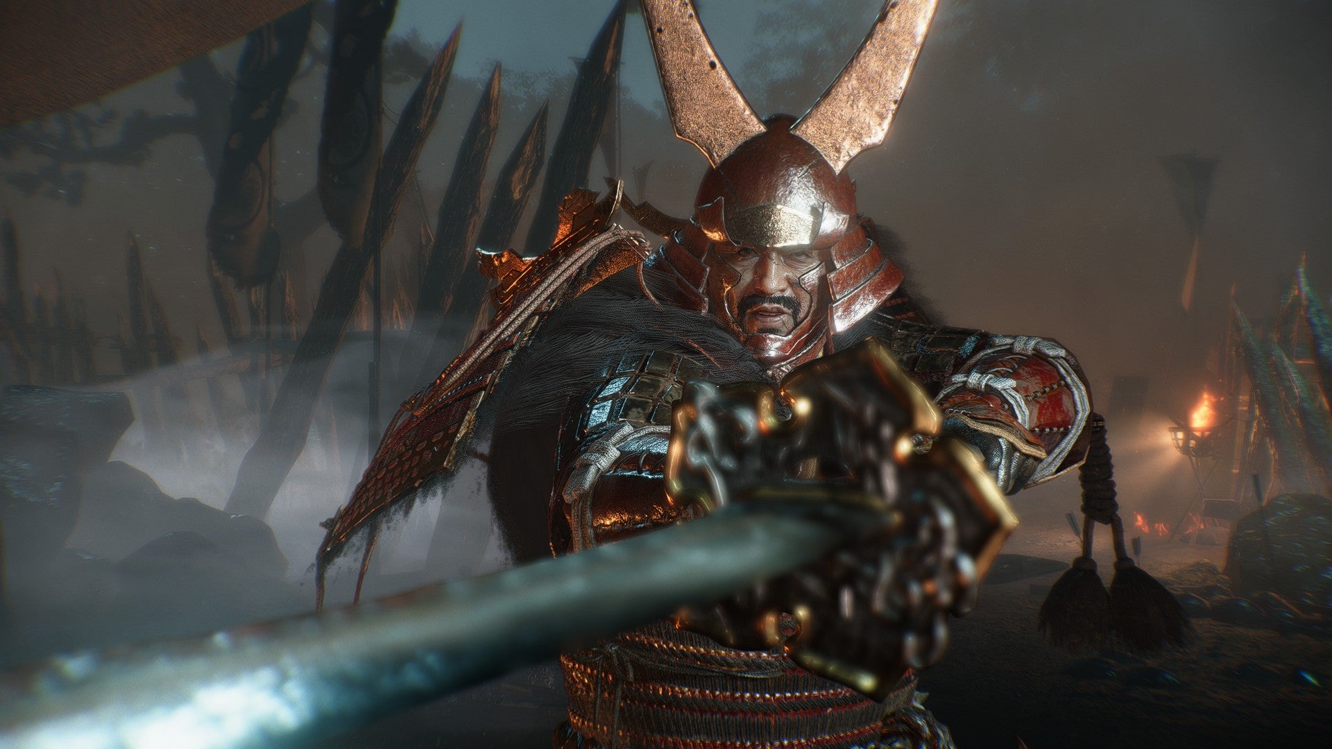 The first boss of Nioh 3, the red armour-clad samurai Yamagata Masaka. - 1