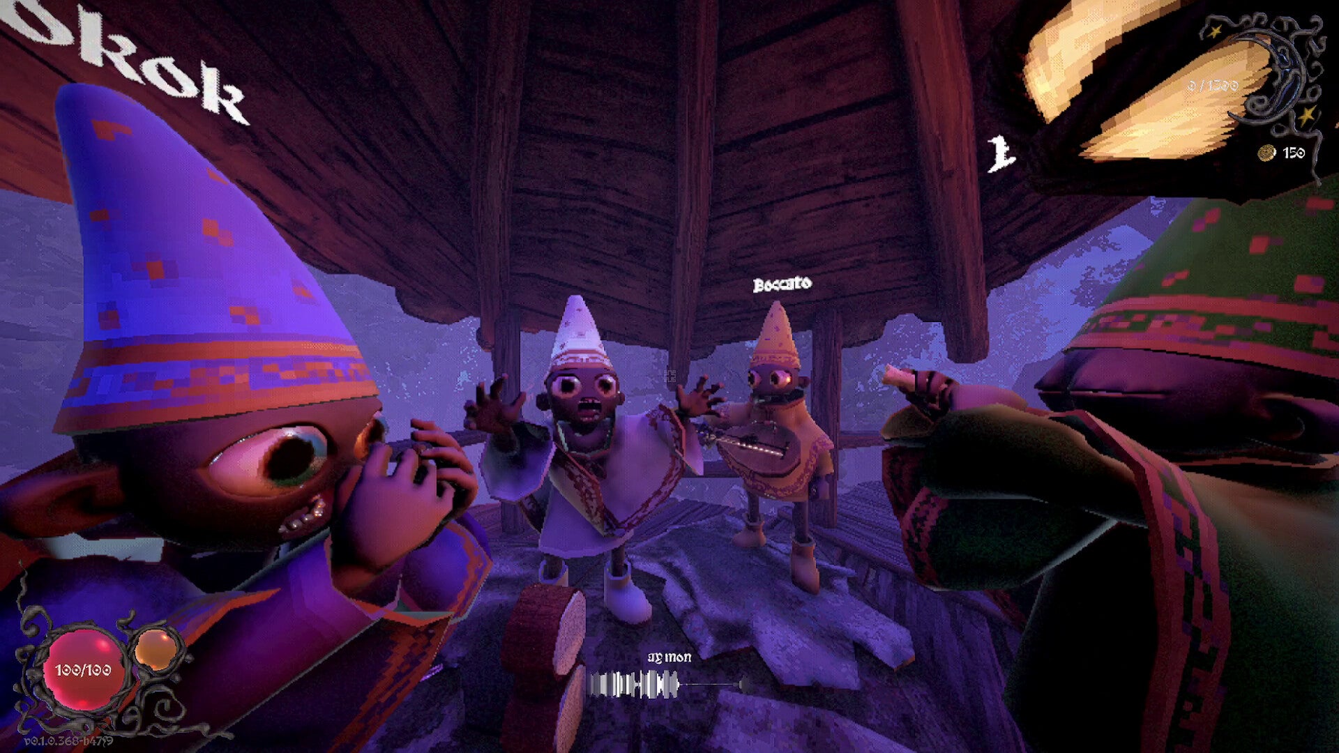 A group of arguing wizard's minions with boggling eyes in Yapyap