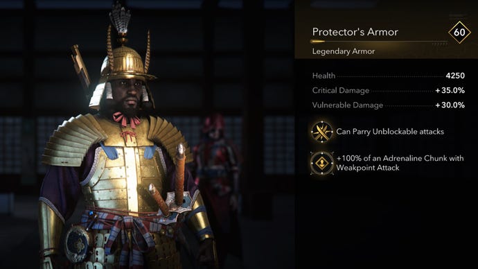 La armadura del protector de Yasuke en Assassin's Creed Shadows.