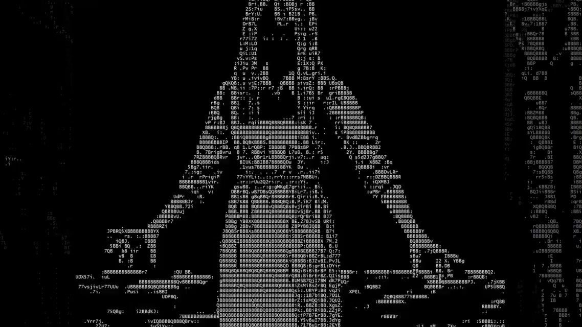 A spooky ASCII art woman in Yelizaveta: The Labours of Misfortune. - 1