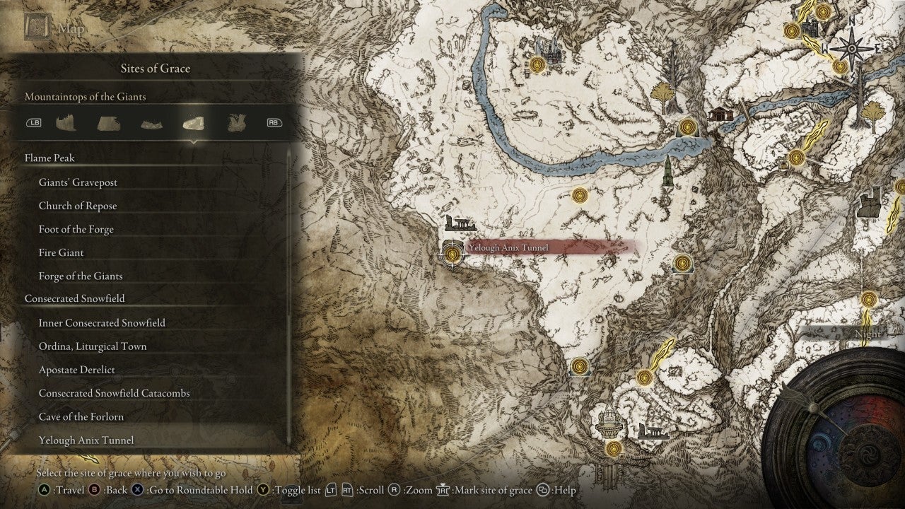 Yelough Anix tunnel Grace in Elden Ring