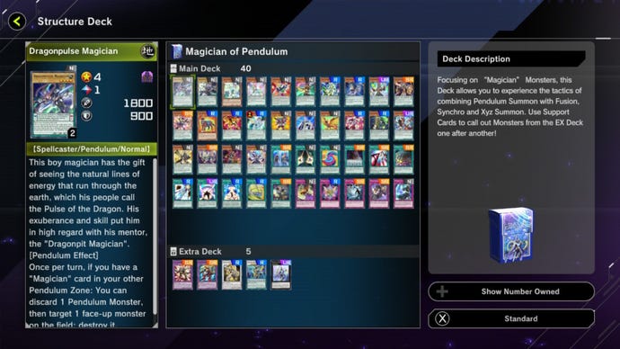 The Magician Of Pendulum structure deck in Yu-Gi-Oh Master Duel.