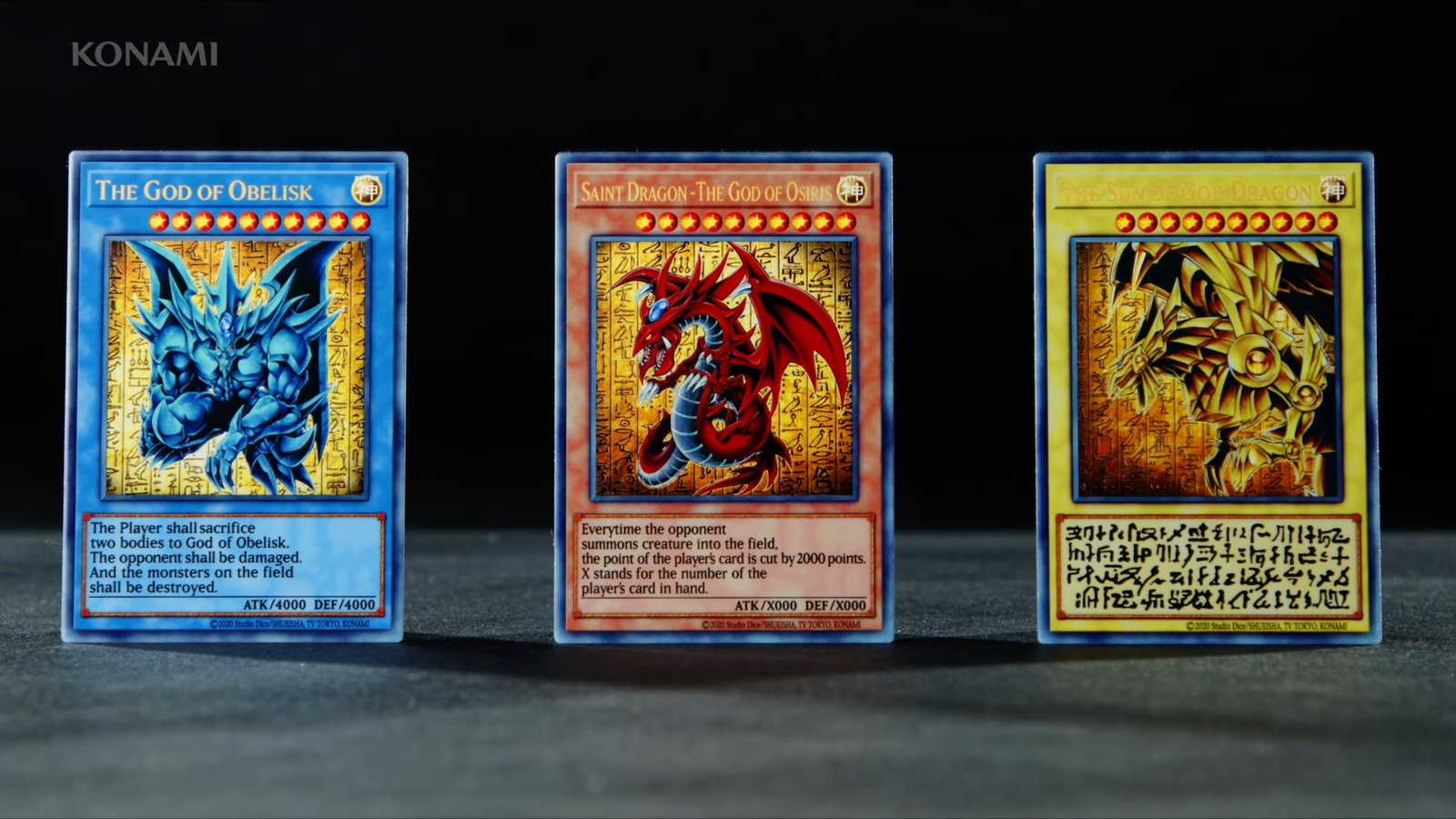Yu-Gi-Oh!'s three stainless steel Egyptian God cards will set you Yu-Gi-Oh!'s three stainless steel Egyptian God cards will set you