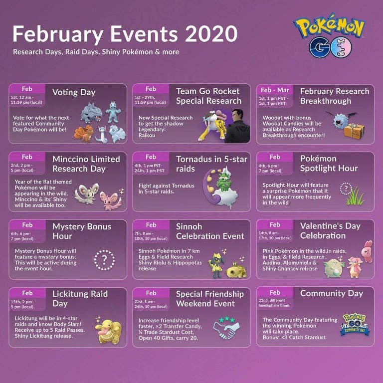 Pokémon Go’s February event line-up makes for its busiest month