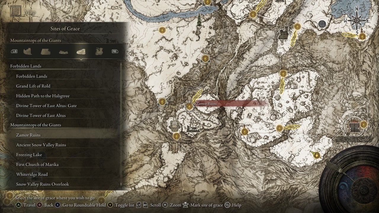 Zamor Ruins Grace in Elden Ring