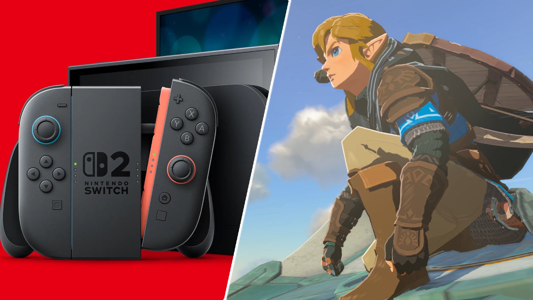 Link in Zelda: Breath of the Wild alongside a Nintendo Switch 2. - 1