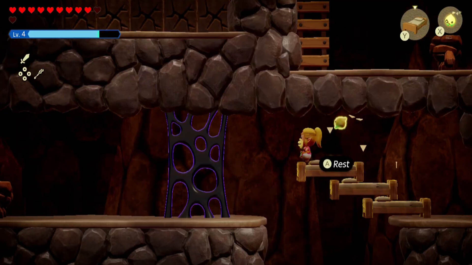 zelda echoes of wisdom eldin temple bed bridge to goo wall