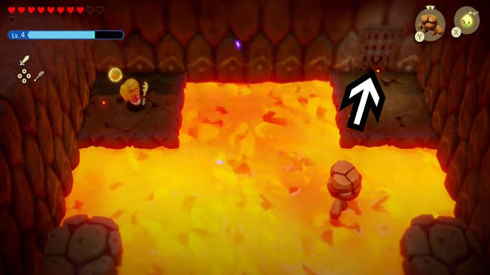 zelda echoes of wisdom eldin temple first lava room exit