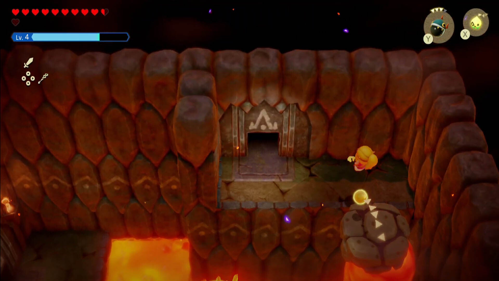 zelda echoes of wisdom eldin temple riding lava platform two to door