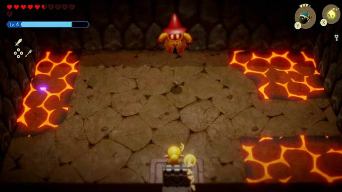 zelda echoes of wisdom eldin temple zelda facing a fire wizzrobe for chest eight