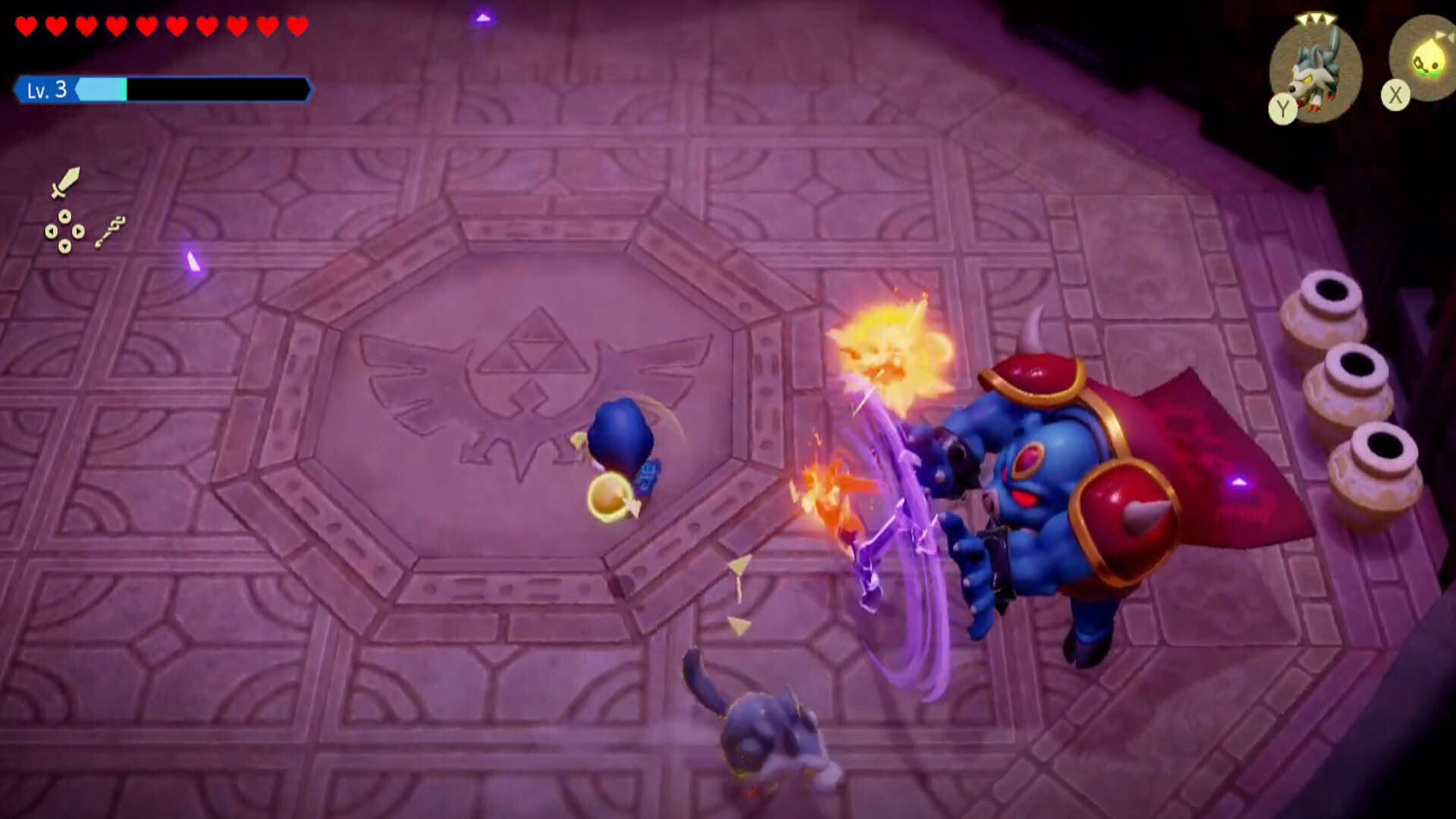 zelda echoes of wisdom ganon fight fire spin attack