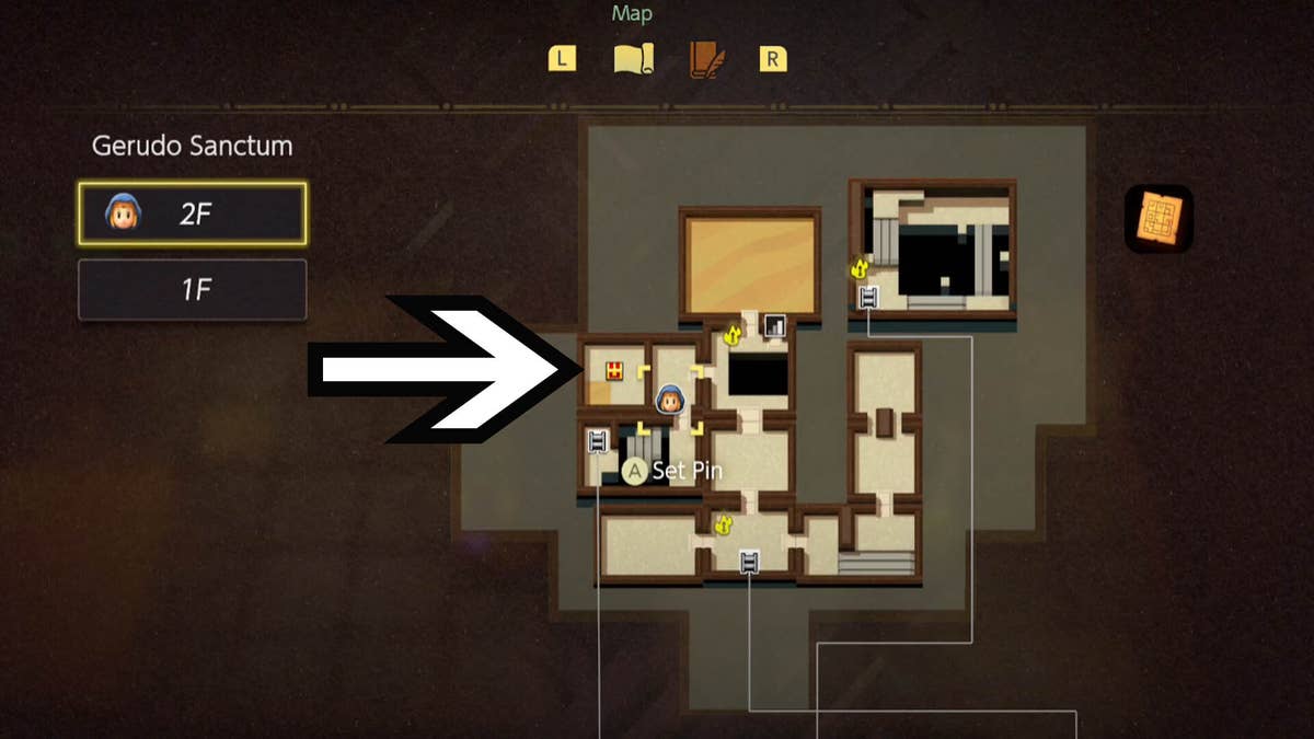 How to reach the chest behind the wall in Gerudo Sanctum Dungeon