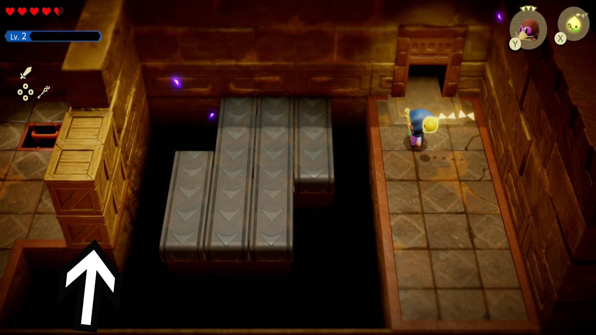 zelda echoes of wisdom gerudo sanctum dungeon moving floor and boxes blocking exit