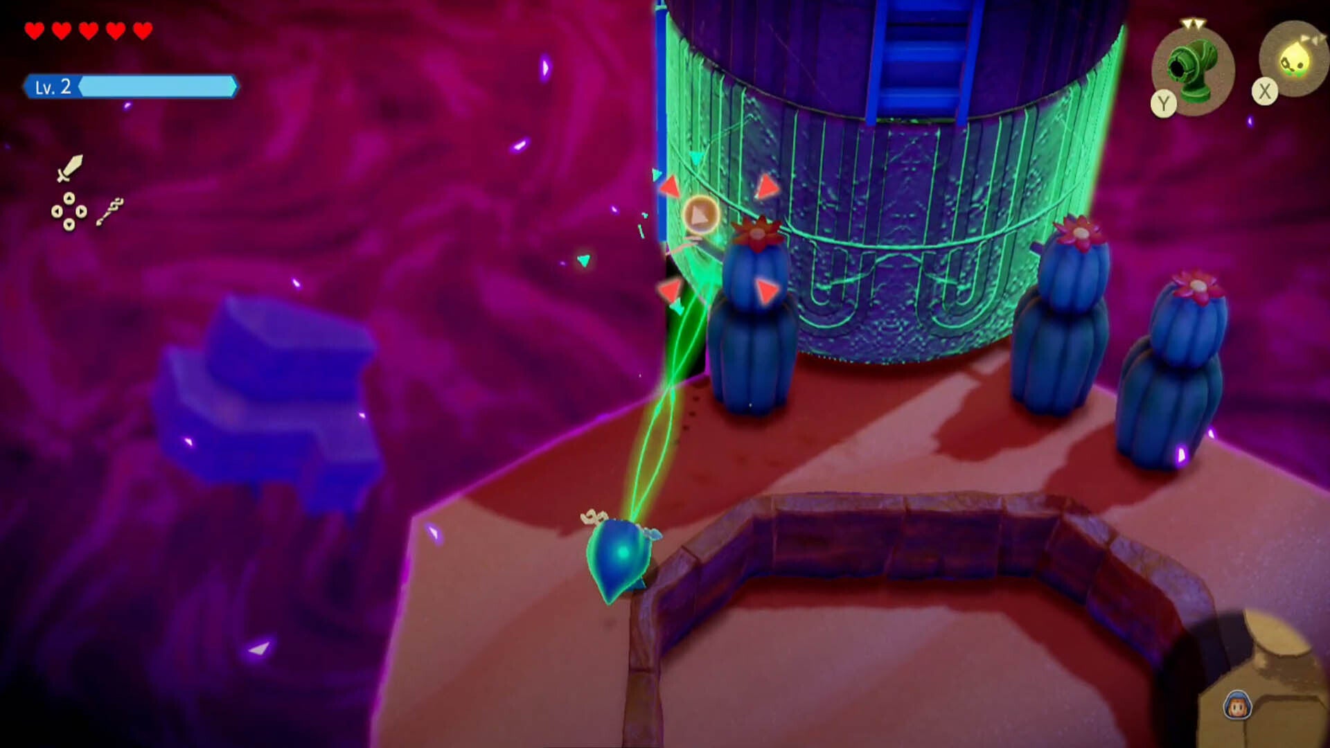 zelda echoes of wisdom gerudo sanctum dungeon outside area right side column pull puzzle