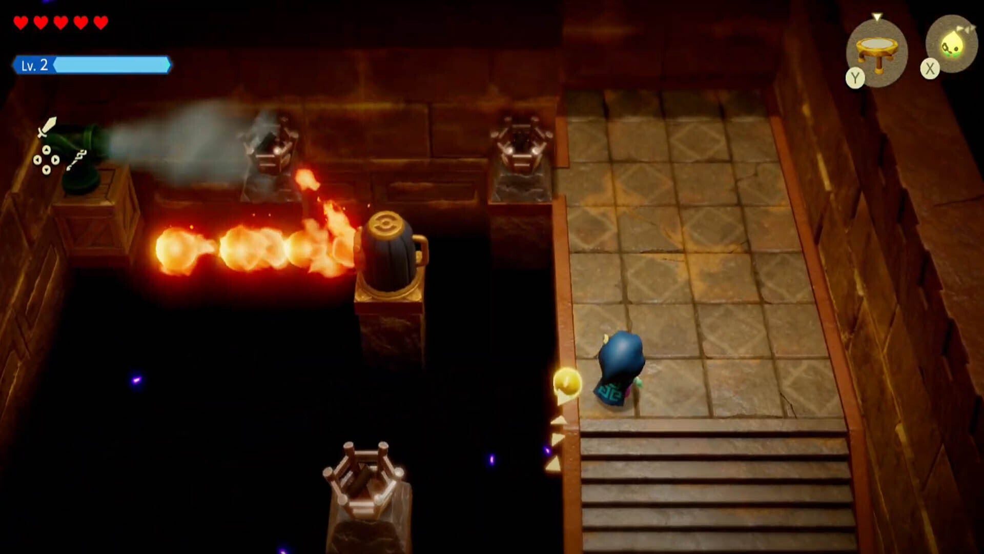 zelda echoes of wisdom gerudo sanctum dungeon torch puzzle