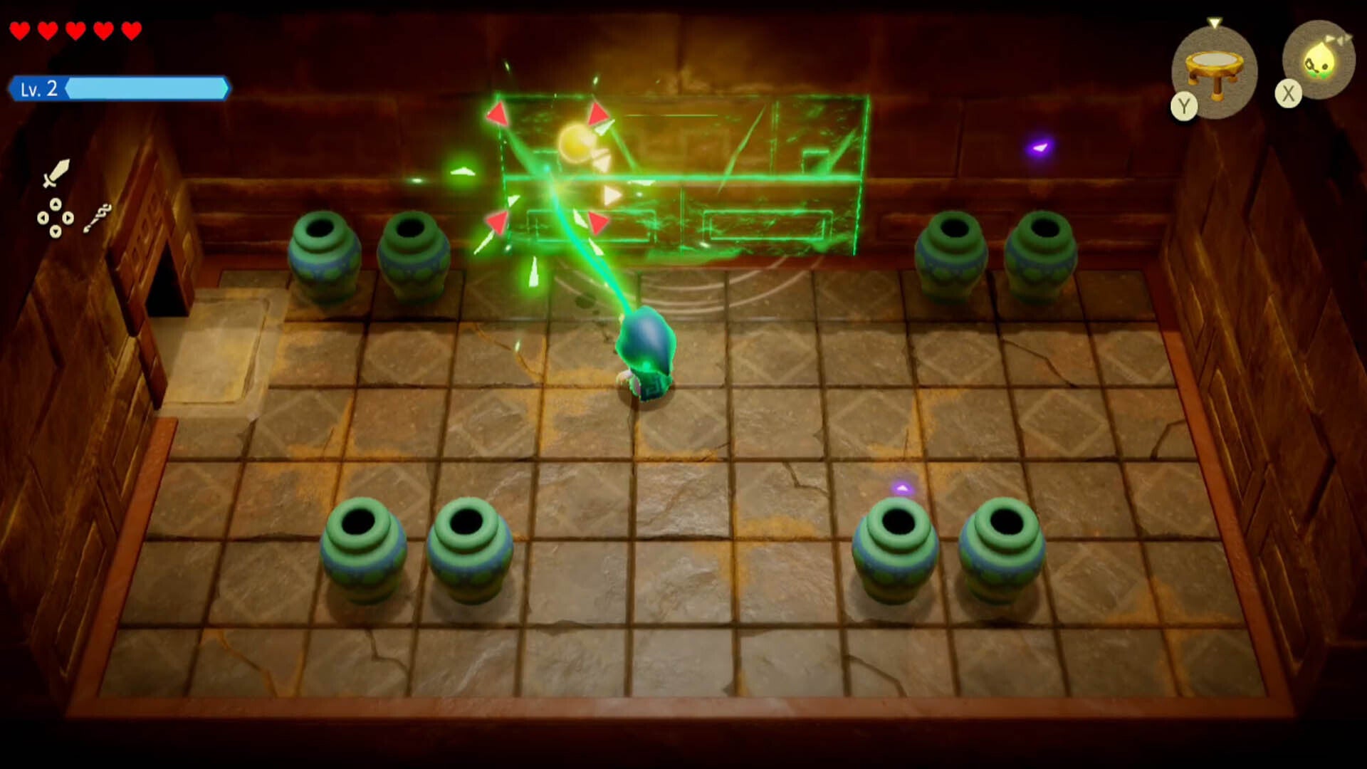 zelda echoes of wisdom gerudo sanctum dungeon zelda using bind on secret door
