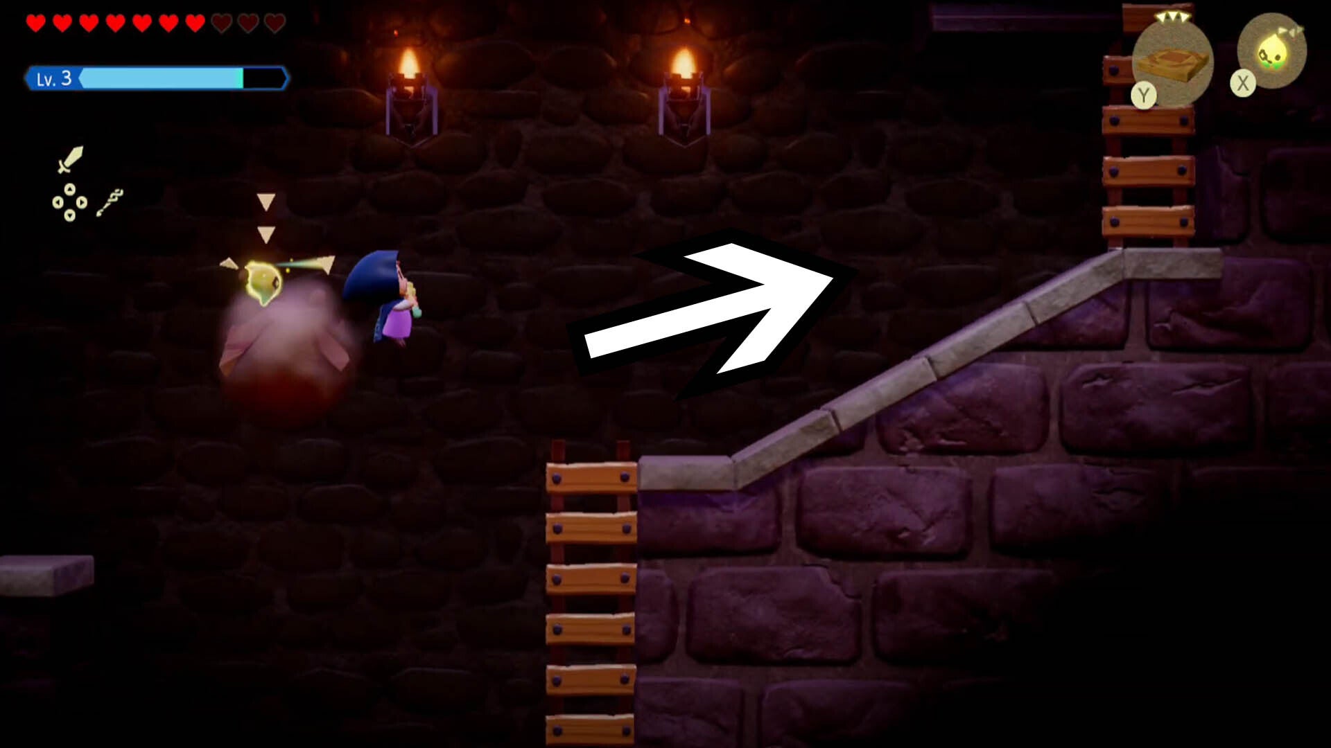 zelda echoes of wisdom hyrule castle dungeon exit after gust master gap