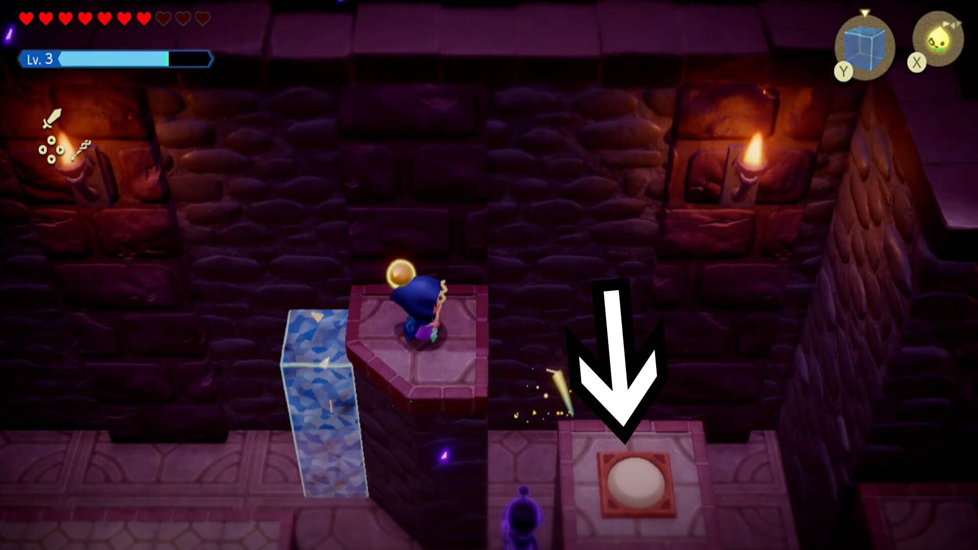 zelda echoes of wisdom hyrule castle dungeon guard room chest switch location