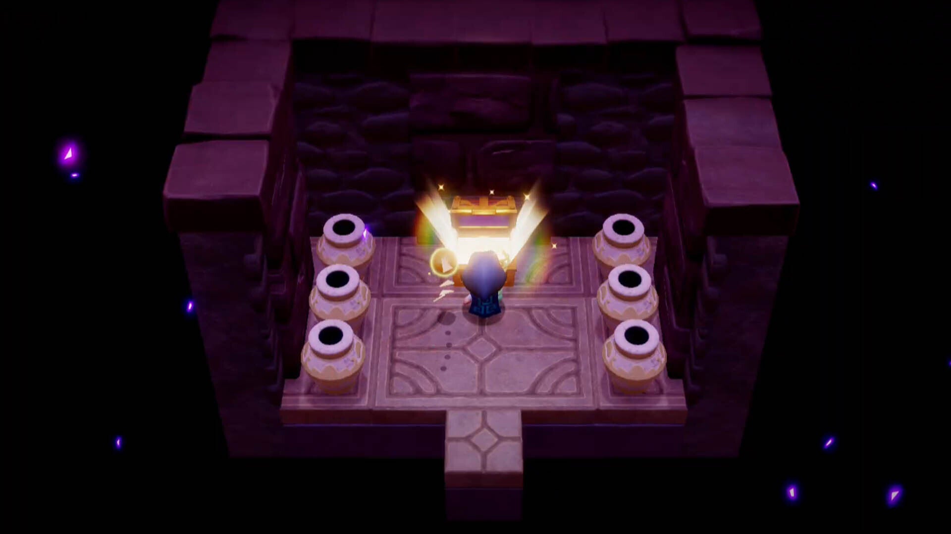 zelda echoes of wisdom hyrule castle dungeon hole in wall chest