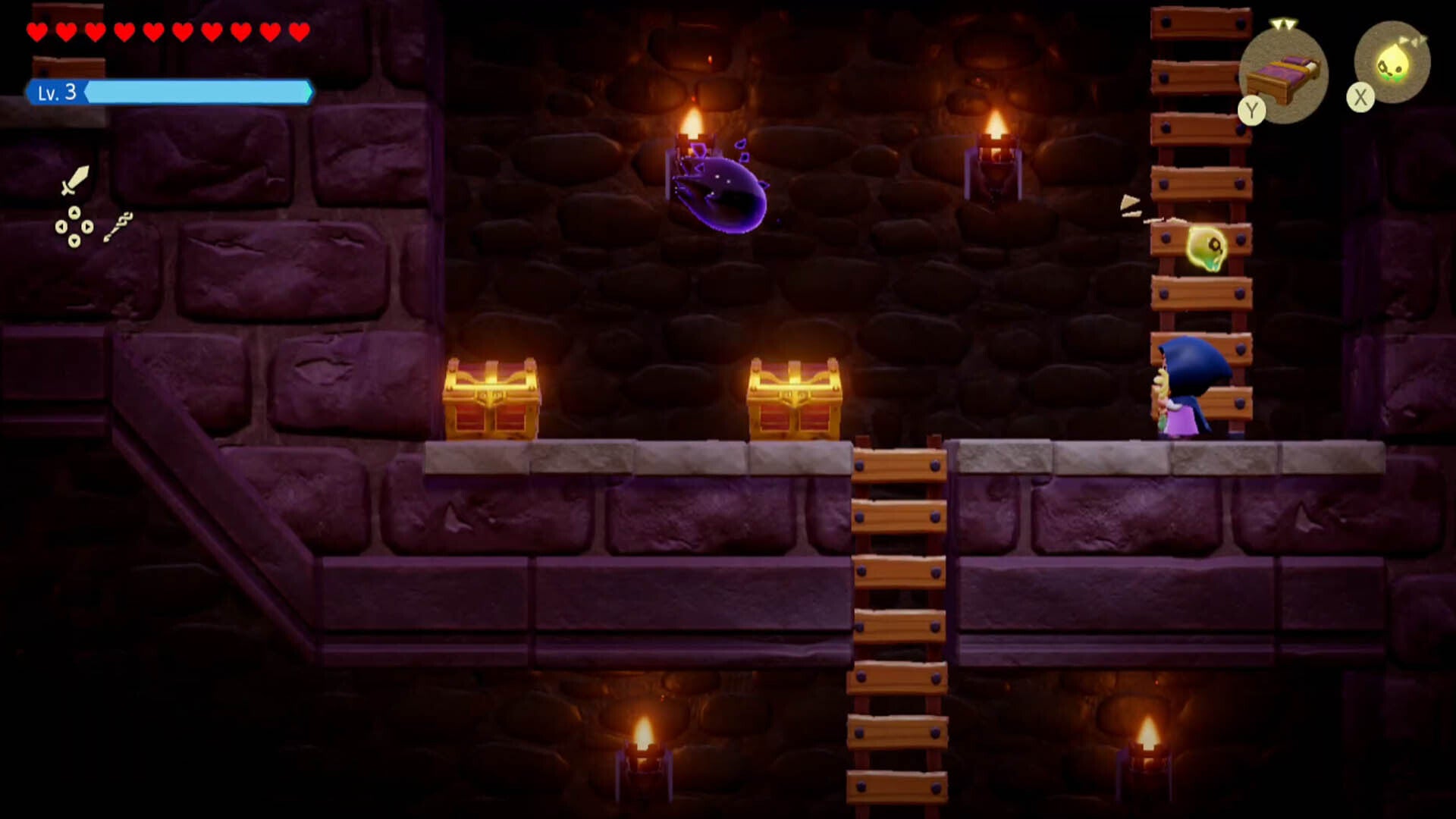 zelda echoes of wisdom hyrule castle dungeon ladder area dual chests location