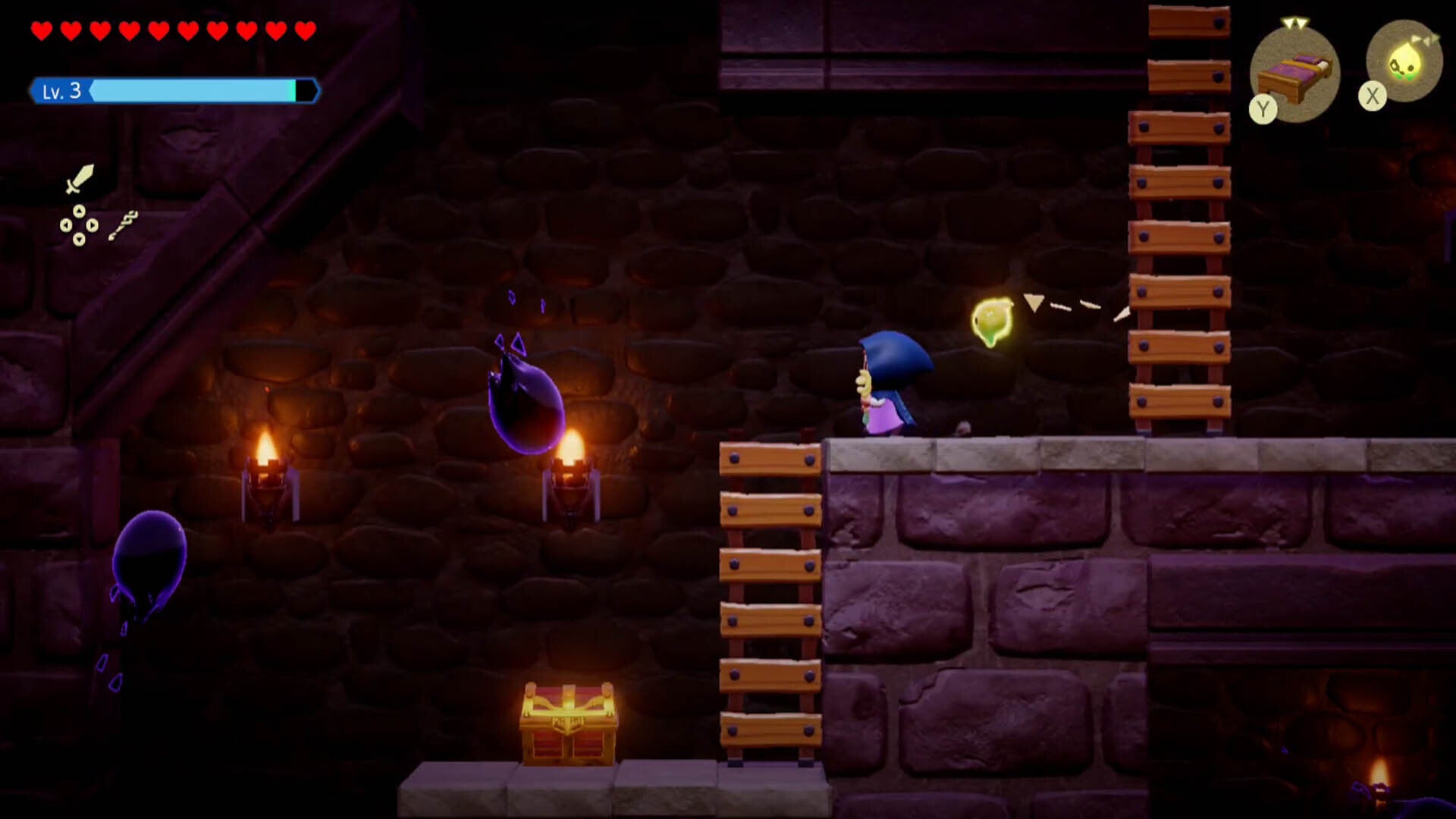 zelda echoes of wisdom hyrule castle dungeon ladder area single chest location