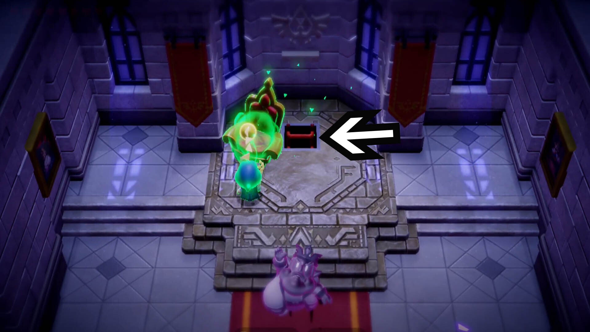 zelda echoes of wisdom hyrule castle dungeon ladder beneath throne