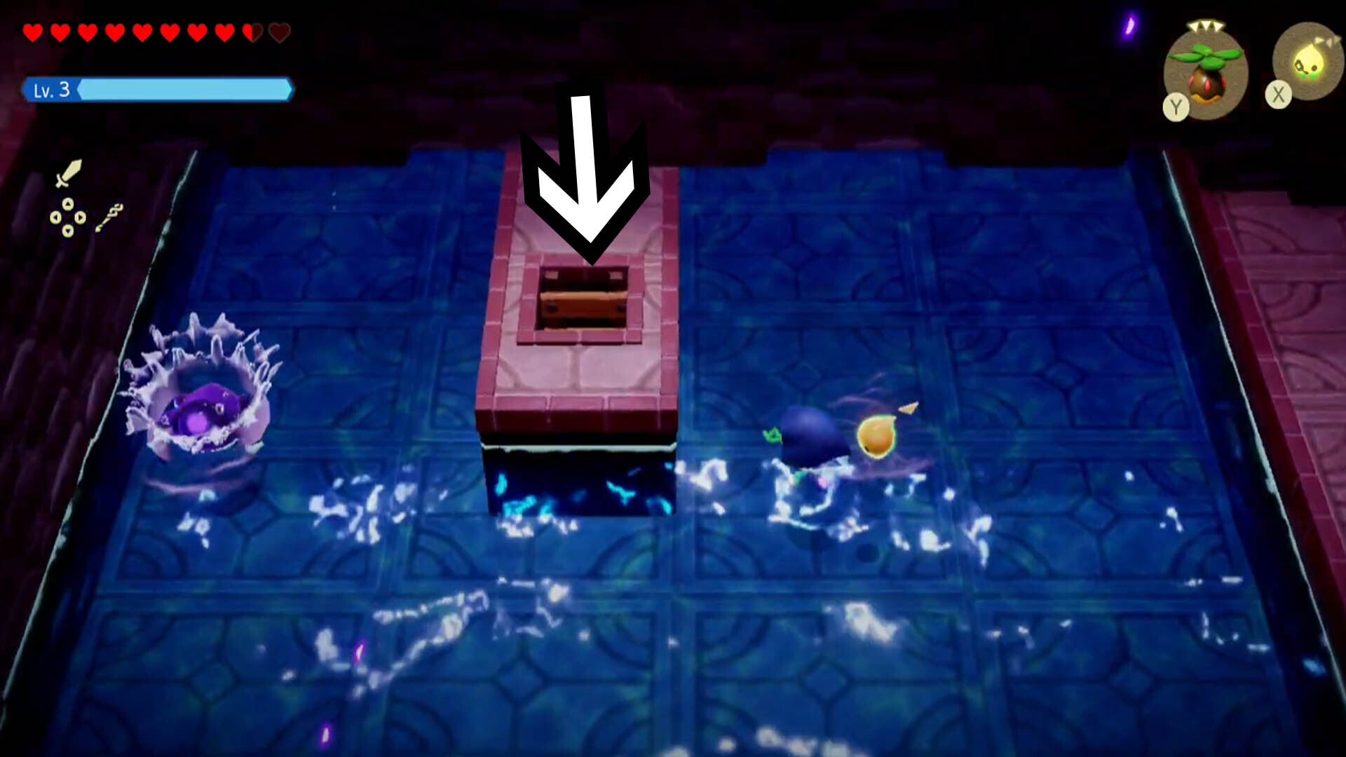 zelda echoes of wisdom hyrule castle dungeon ladder down to water area