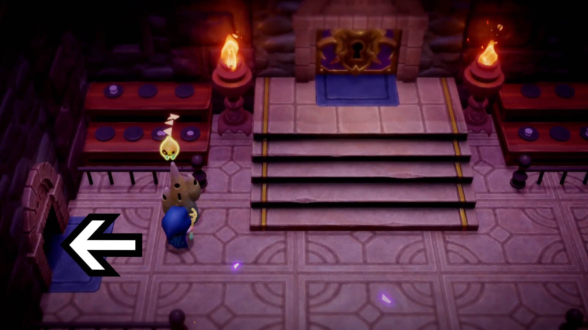 zelda echoes of wisdom hyrule castle dungeon main room left door