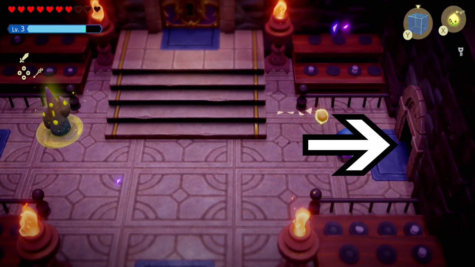 zelda echoes of wisdom hyrule castle dungeon main room right door