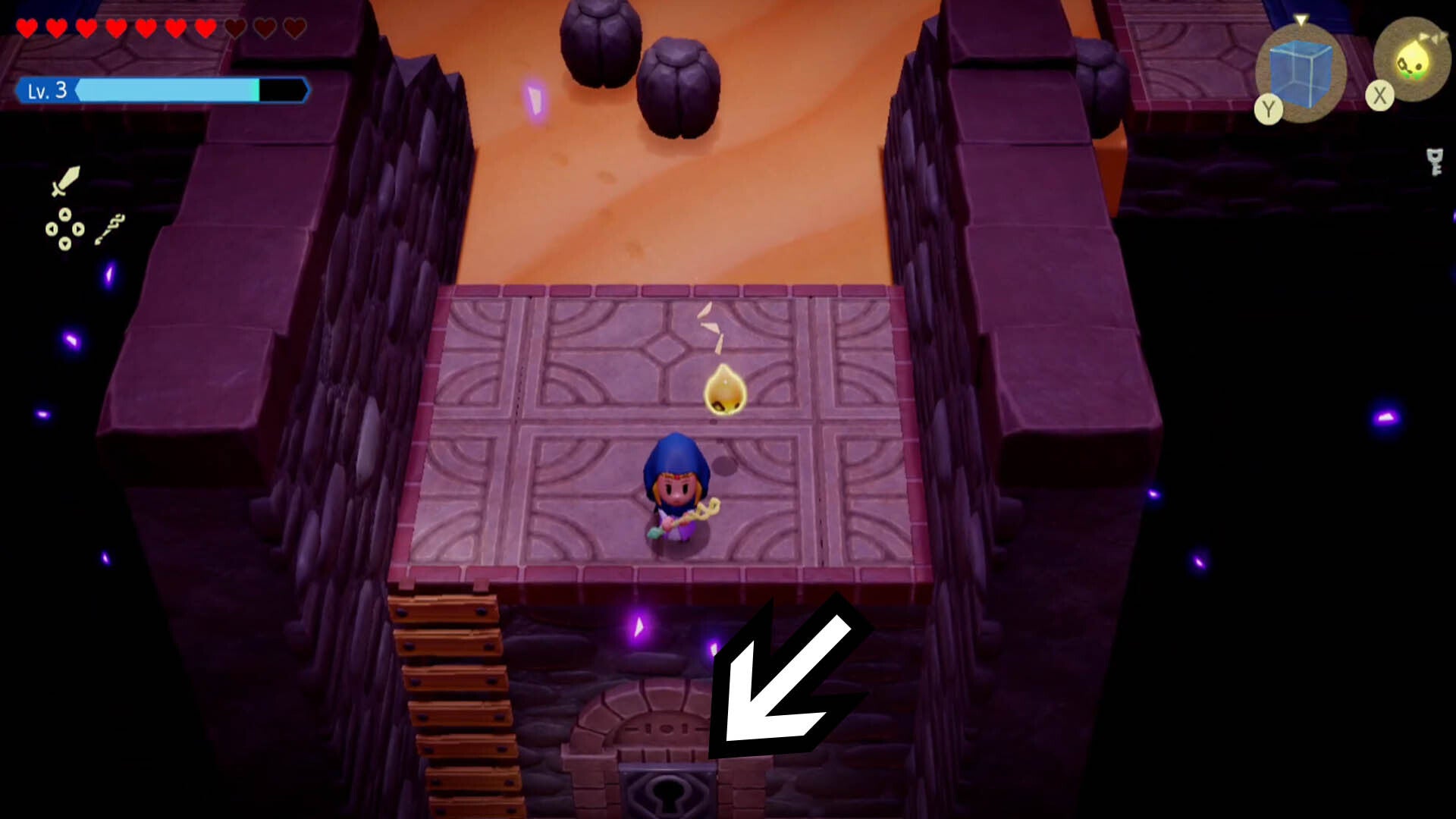 zelda echoes of wisdom hyrule castle dungeon small key locked door