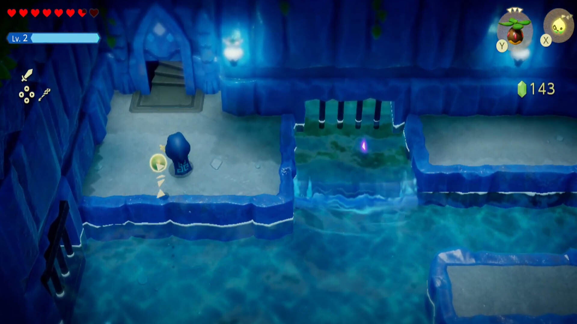 zelda echoes of wisdom jabul ruins dungeon doorway at end of water section