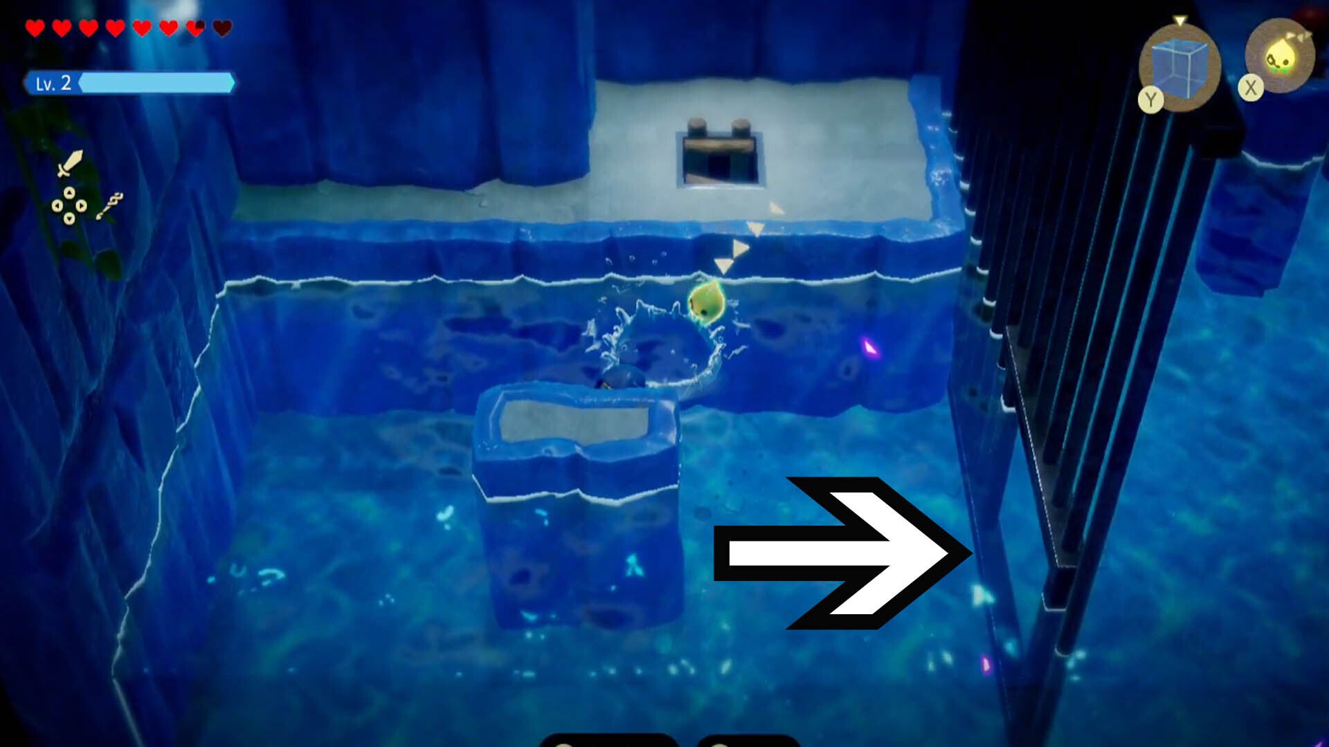 zelda echoes of wisdom jabul ruins dungeon gap in underwater gate one