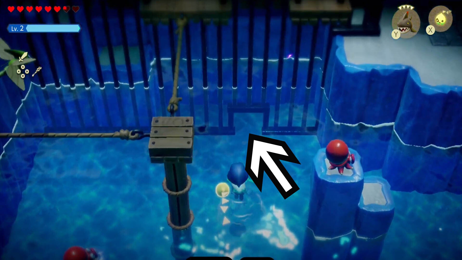 zelda echoes of wisdom jabul ruins dungeon gap in underwater gate two