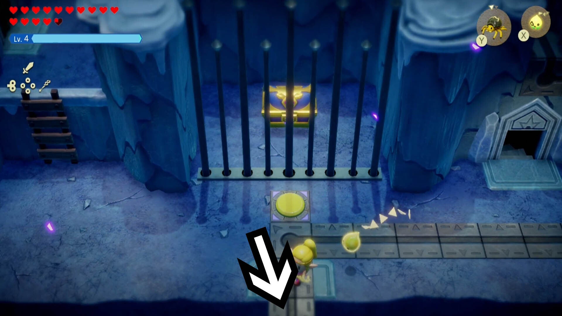 zelda echoes of wisdom lanayru temple big chest room path to south marked