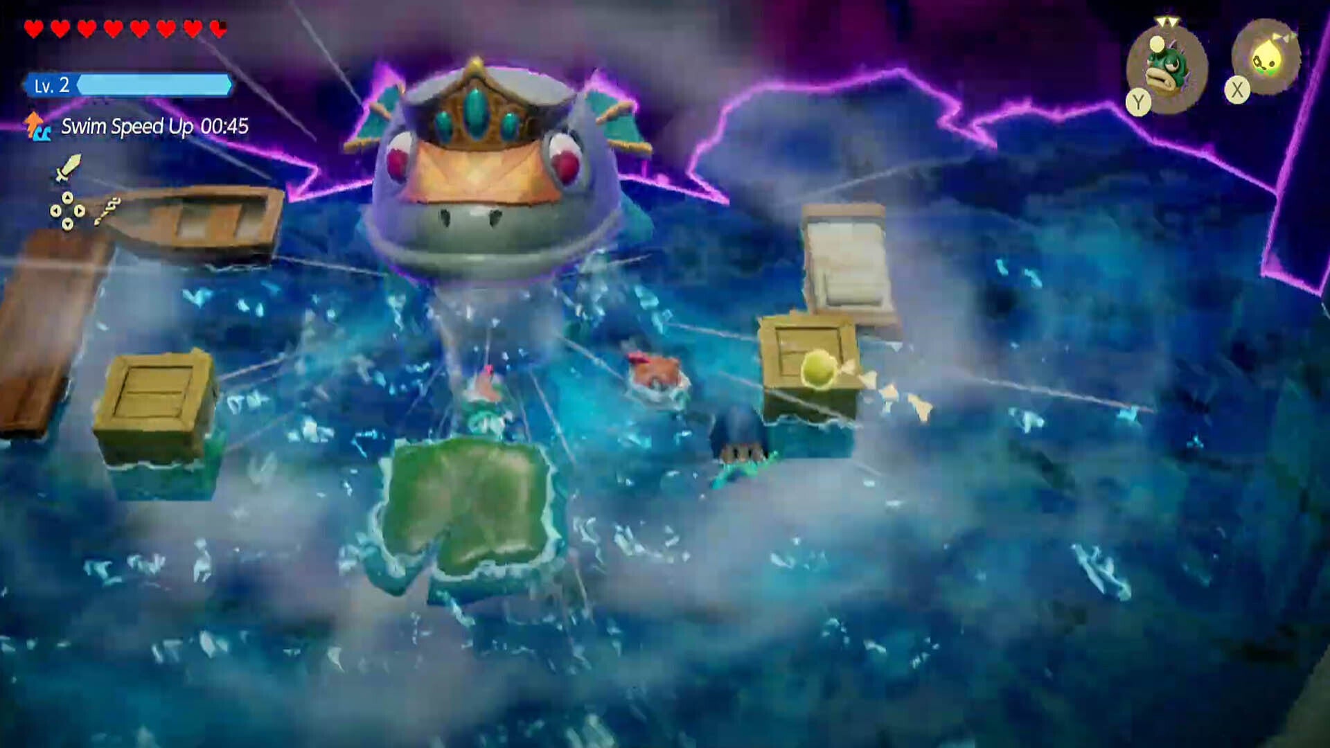 zelda echoes of wisdom lord jabu jabu fight first suck attack