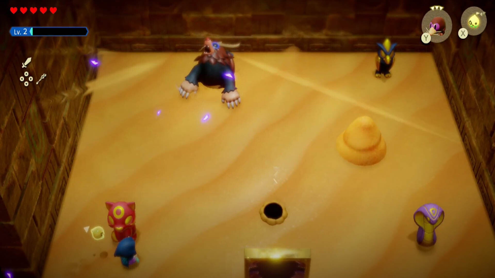 zelda echoes of wisdom mogryph boss fight standing behind statue phase one