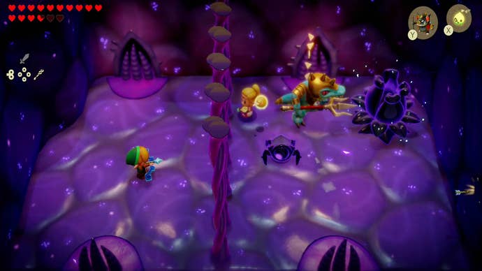 zelda echoes of wisdom nulls body zelda and link fighting rift enemies room two