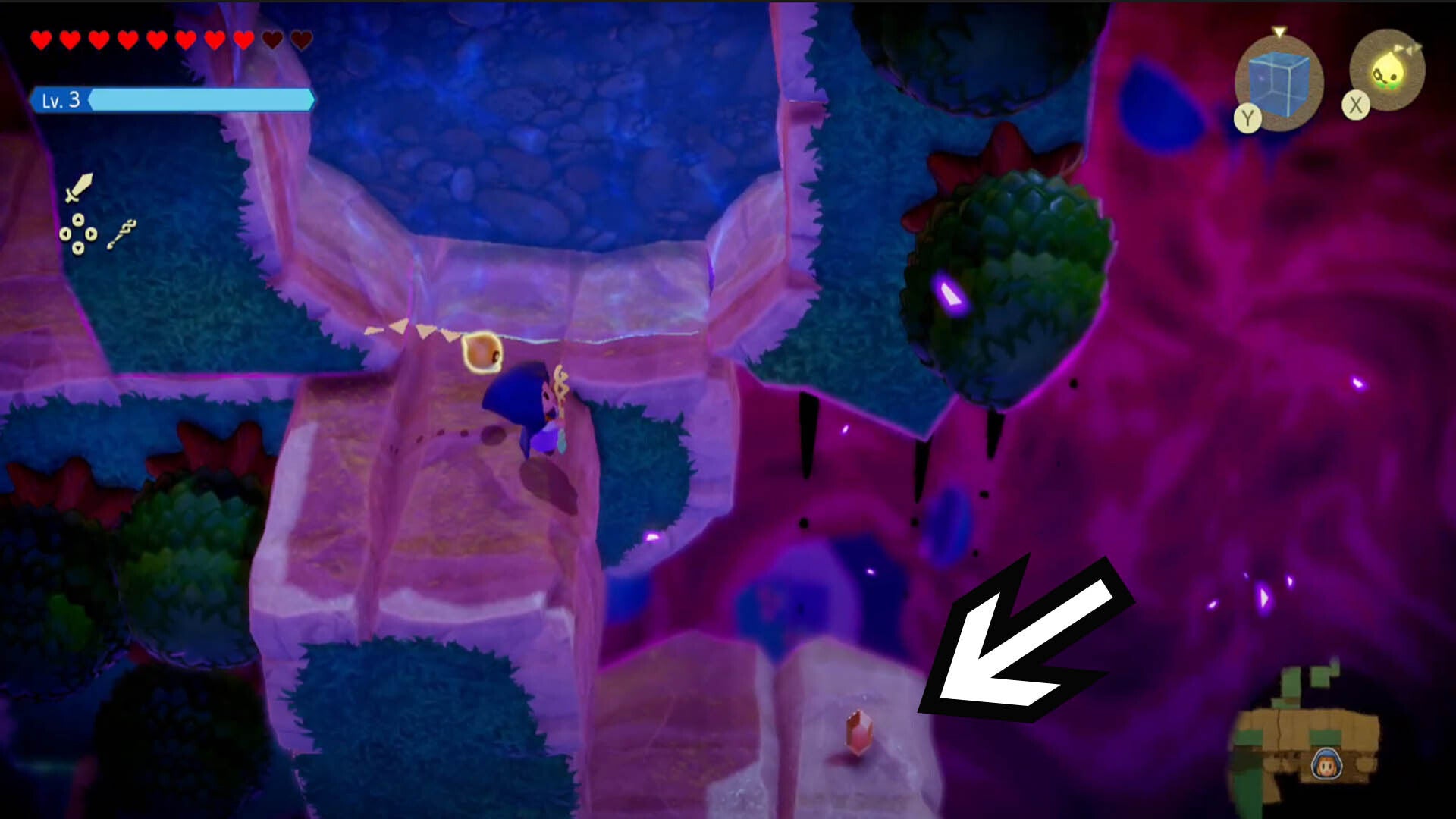 zelda echoes of wisdom path to hyrule castle dungeon rupees