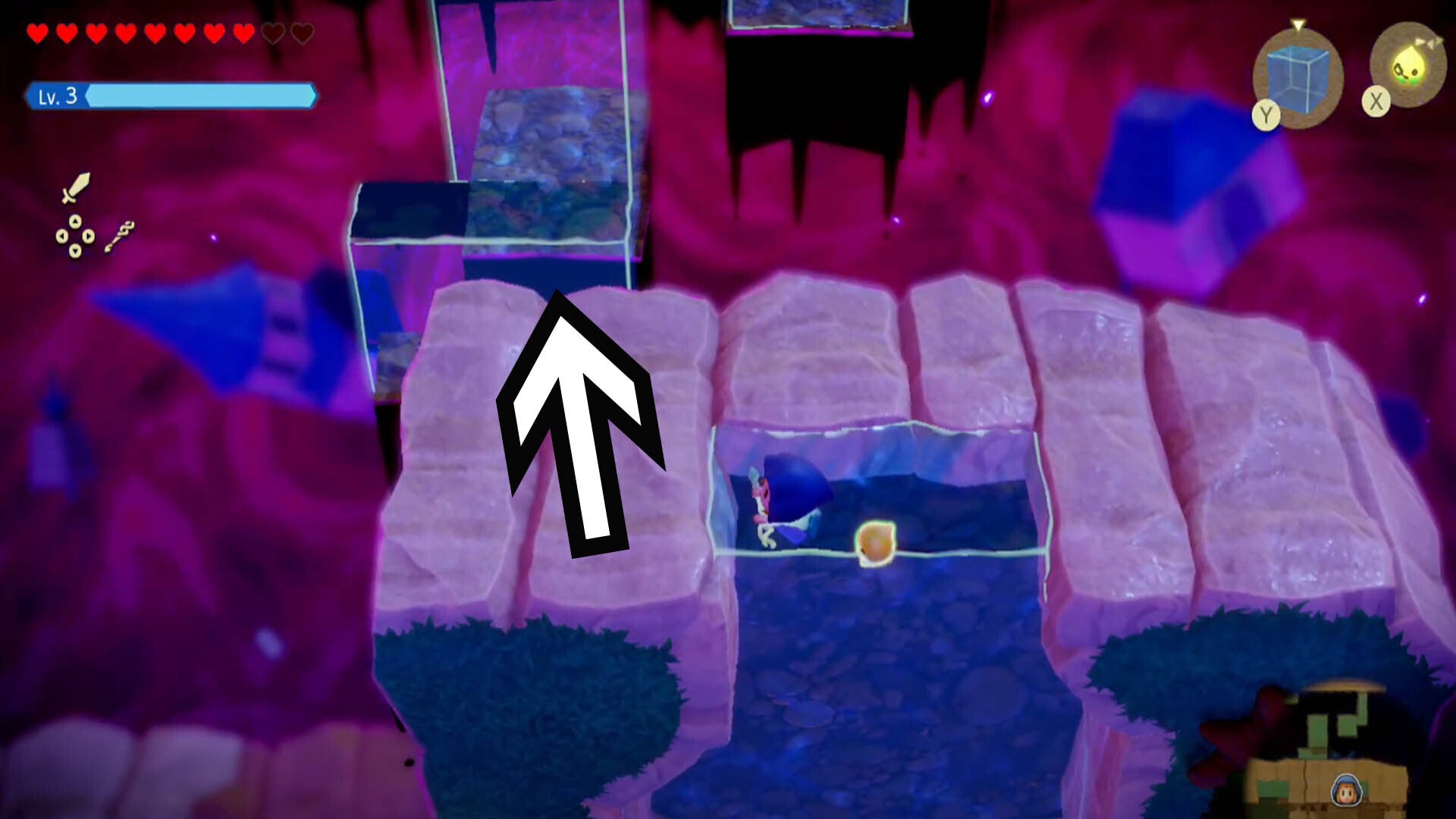 zelda echoes of wisdom path to hyrule castle dungeon water blocks