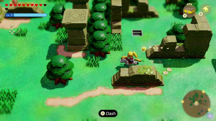 Zelda rides a white horse through Hyrule Field in The Legend of Zelda: Echoes of Wisdom.