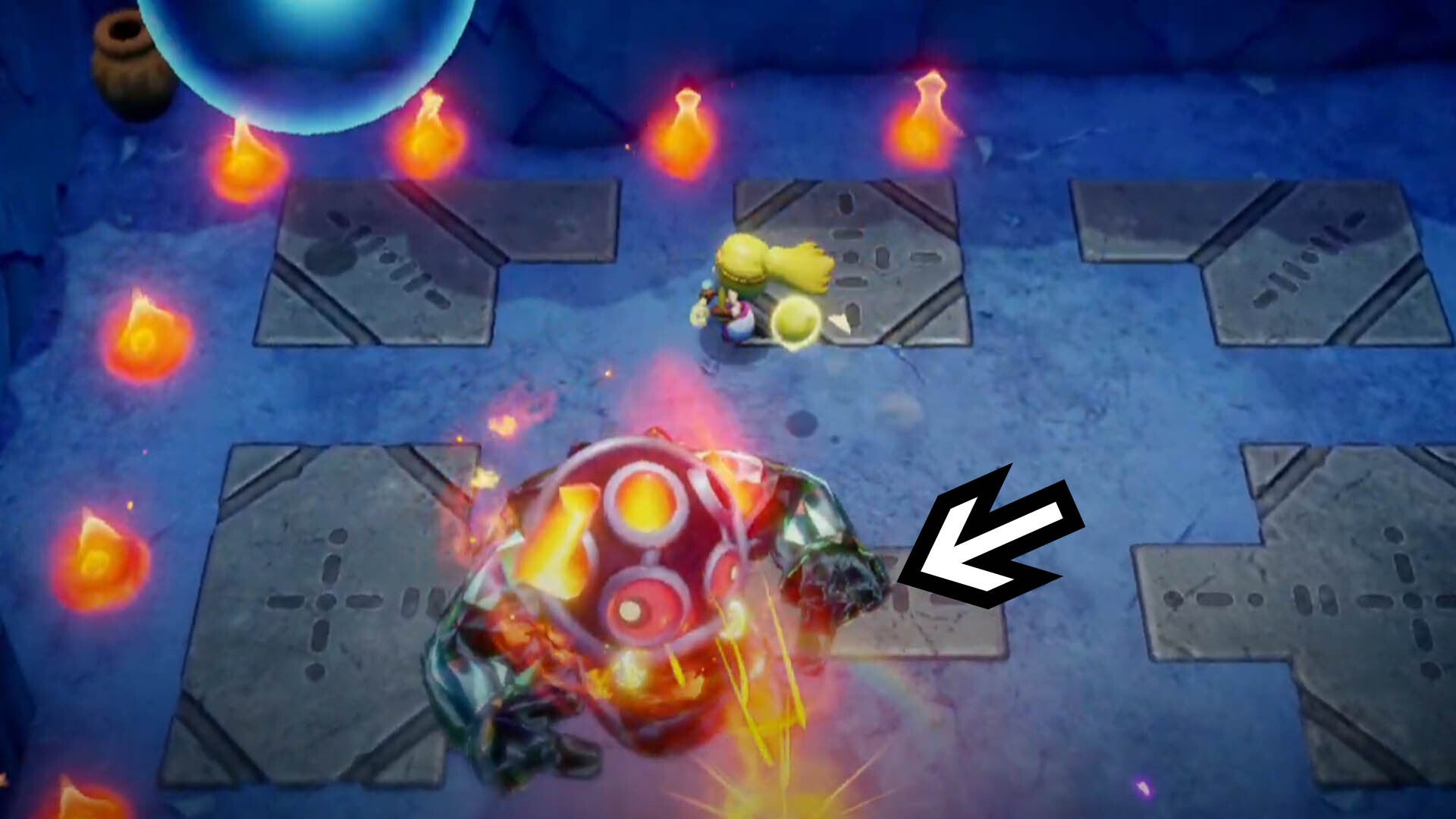 zelda echoes of wisdom skorchill fight charged fireball attack