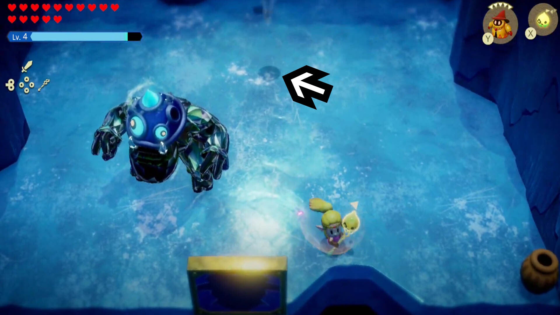 zelda echoes of wisdom skorchill fight icicle shadows on ground