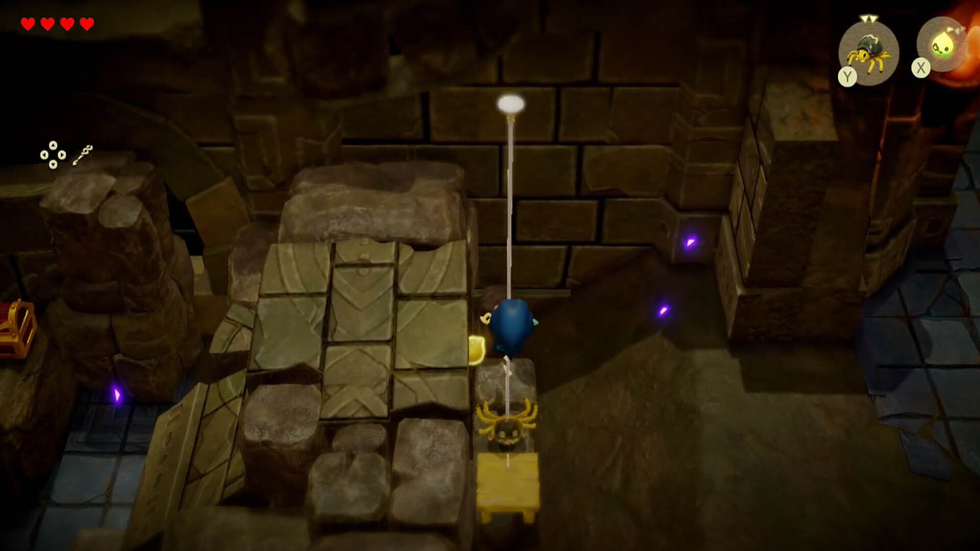 zelda echoes of wisdom suthorn dungeon climbing strandtula string to get over wall