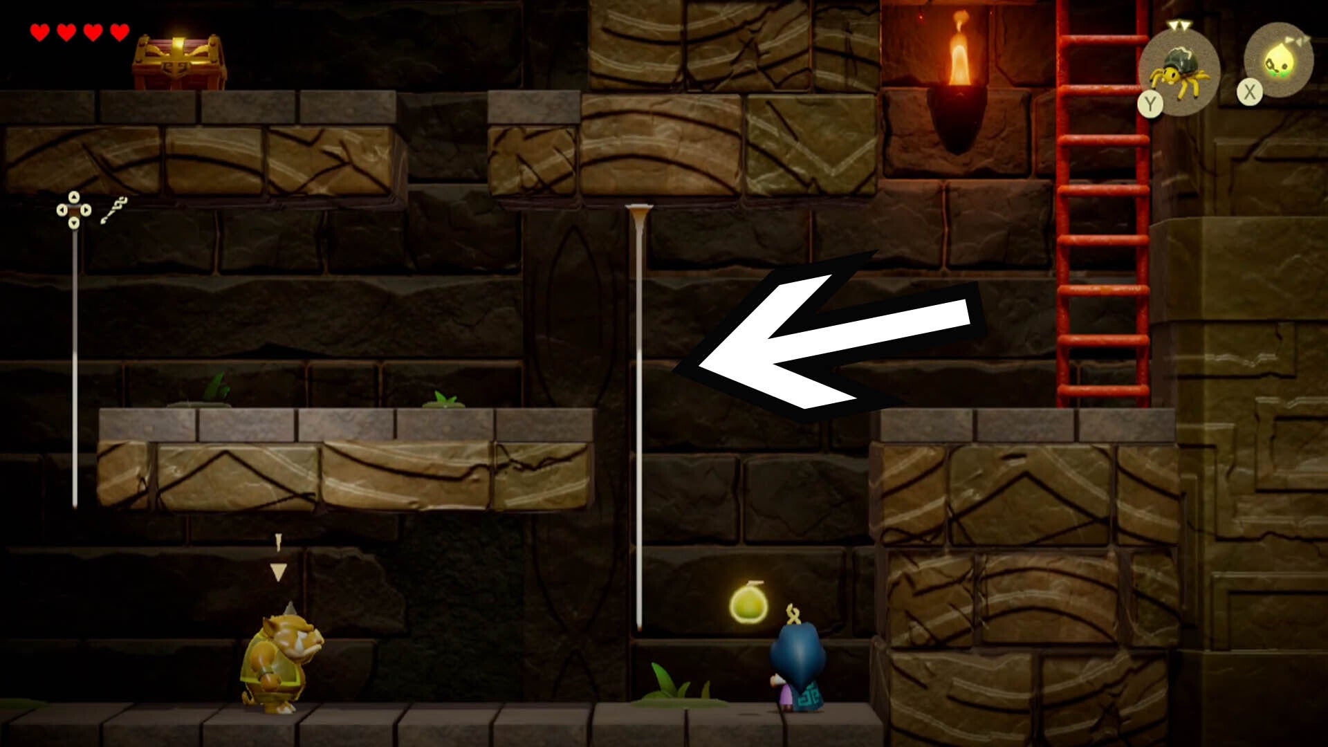 zelda echoes of wisdom suthorn dungeon strandtula string to chest two