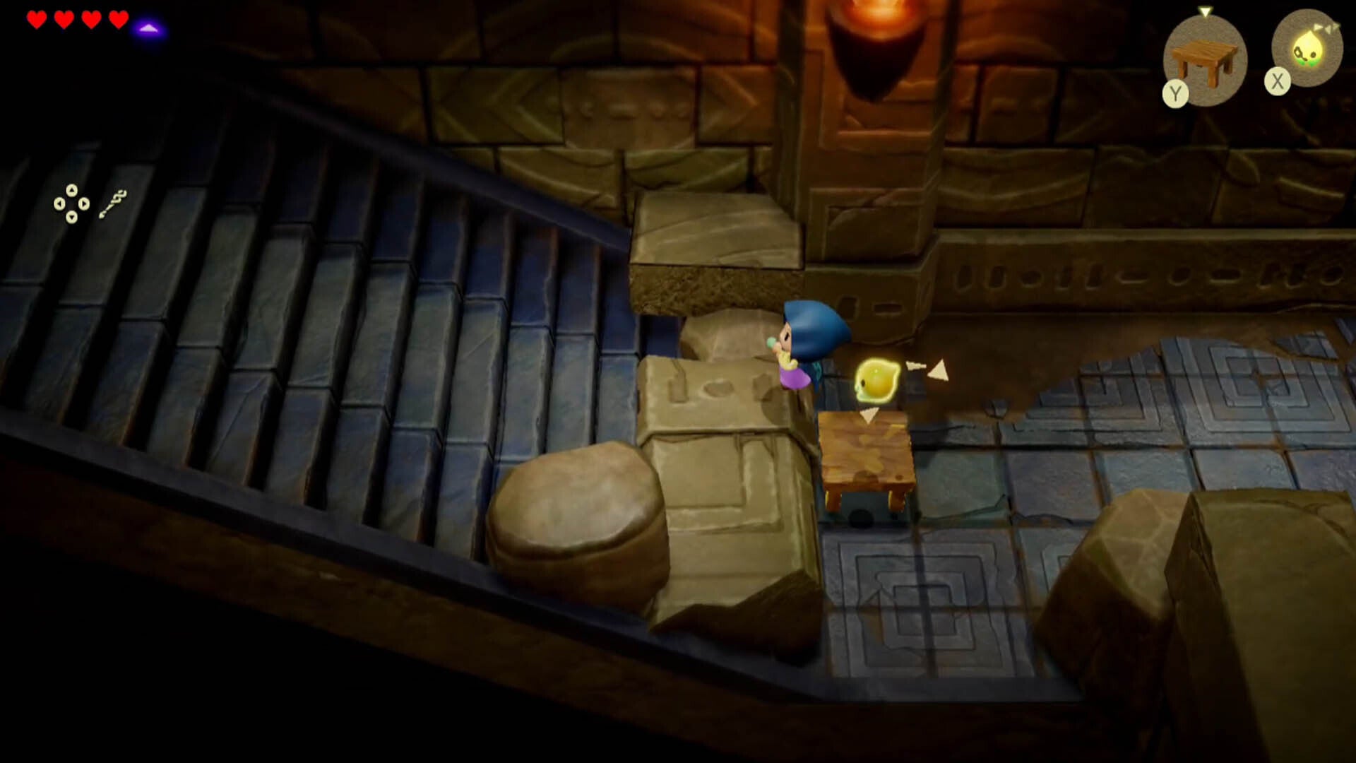 zelda echoes of wisdom suthorn dungeon using table to get over pillar blocking path