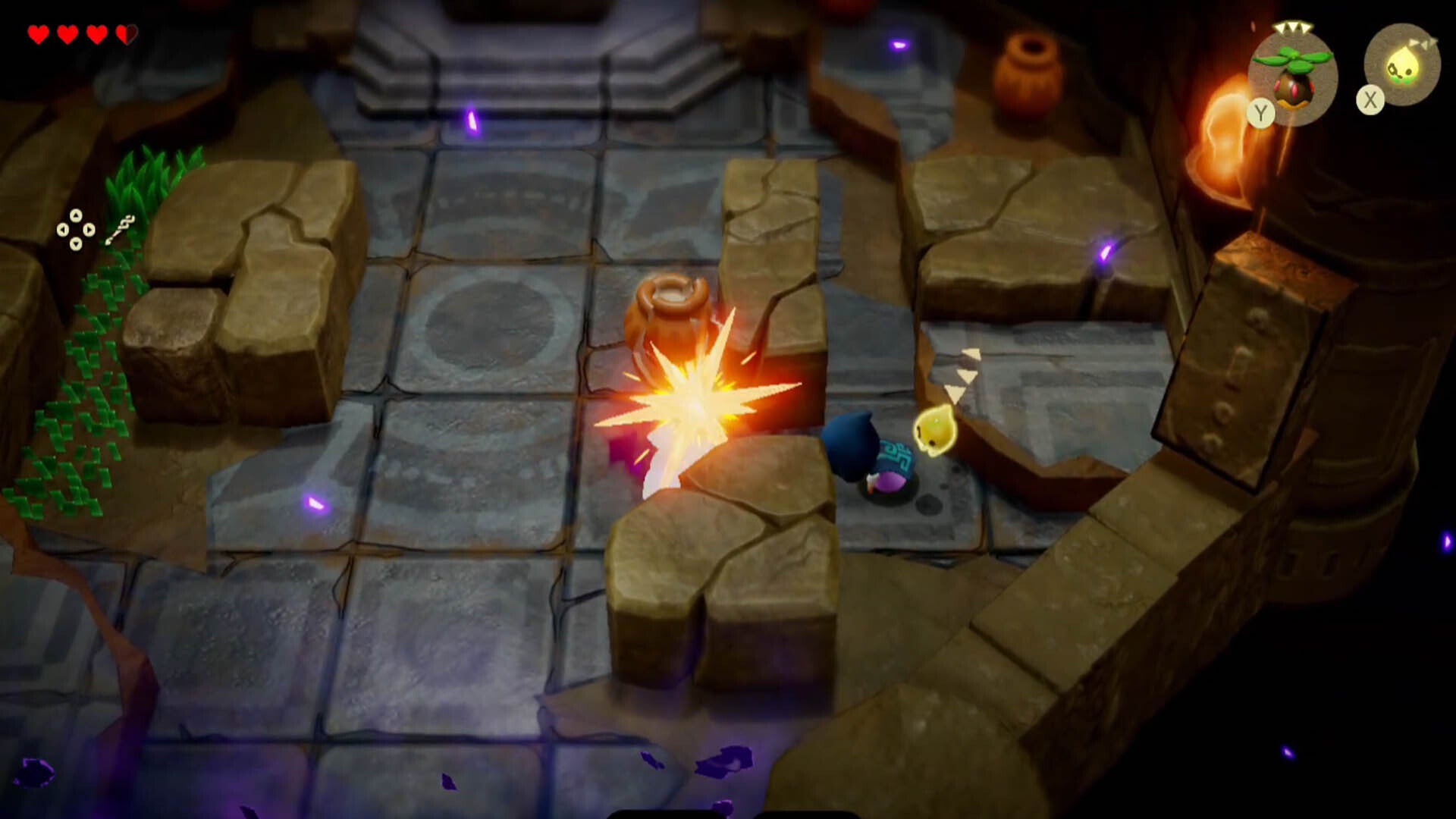 zelda echoes of wisdom suthorn dungeon zelda throwing jars at evil link